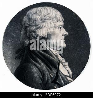 Thomas Jefferson, head-and-shoulders portrait ca. 1805 Stock Photo