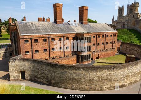 The Victorian Prison viewed from the Lincoln Castle Walkway, Lincoln, Lincolnshire, UK. Stock Photo