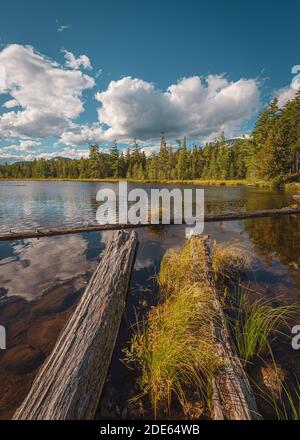 Pond and mountain landscape in Baxter State Park, Maine Stock Photo