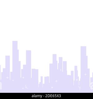 Silhouette cityscape skyscrapers and high buildings. Vector flat cartoon style, views business district with place for text, template of banner or adv Stock Vector
