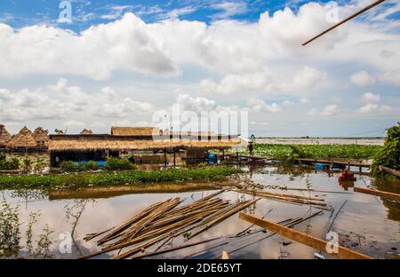 Tonle sap sea near Siem Reap and Angkor in Cambodia Asia Stock Photo