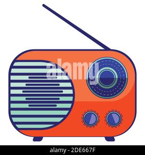Abstract small AM retro radio design colorful illustration. Stock Vector