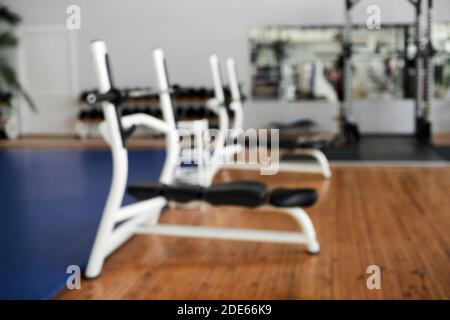 Abstract blur fitness gym background. Stock Photo