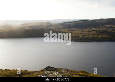 Landscape in Sanabria Lake, Zamora, Spain Stock Photo