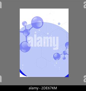 Template molecular scientific banner poster. Atom structure design. Vector molecule poster, molecular connect, chemistry structure booklet, lab chemic Stock Vector