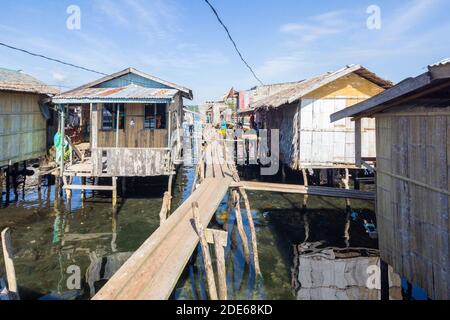 Houses on stilts Filipino Badjao tribal village Siasi Island Sulu ...