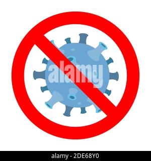 Coronavirus prohibition icon. Ban danger corona 2019-ncov, health banner against flu in airport to travel, business lockdown, vector illustration Stock Vector