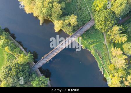 Monmouth Viaduct an old derelict railway viaduct bridge crossing the ...