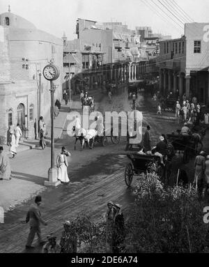 Original Caption:  Iraq. (Mesopotamia). Baghdad. Views street scenes and types. New street near the Maude bridge  - Location: Iraq--Baghdad ca.  1932 Stock Photo