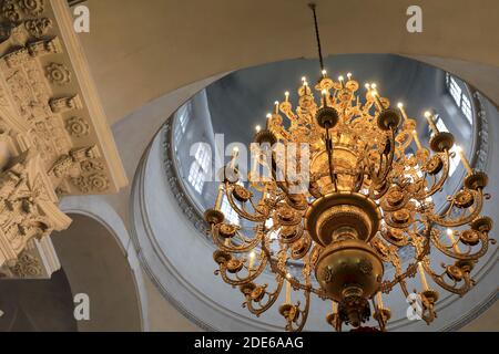 Details of Chandelier in the Russian Orthodox Church Stock Photo