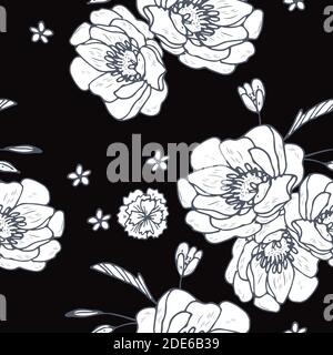 Hand Drawn Seamless Background With Floral Ornaments Stock Vector