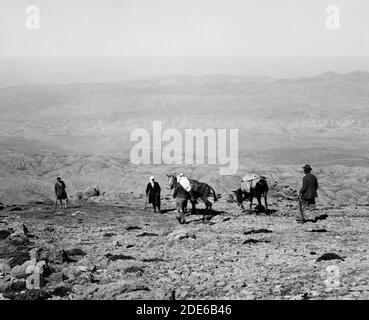 Descending Mt. Hermon ca. 1933 Stock Photo