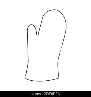 Kitchenware Oven Mitts Flat Icon A White Background Stock Vector