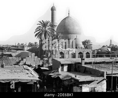 Original Caption:  Iraq. (Mesopotamia). Baghdad. Views street scenes and types. The Midan mosque  - Location: Iraq--Baghdad ca.  1932 Stock Photo