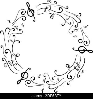 Music notes on staves Stock Vector