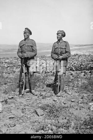 Middle East History - The surrender of Jerusalem to the British December 9th 1917. The two British sergeants  Sedgewick and Hurcomb. Stock Photo