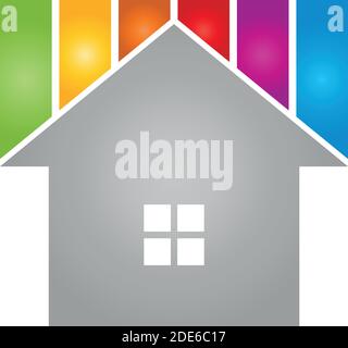 House, coloured, painter, logo Stock Vector