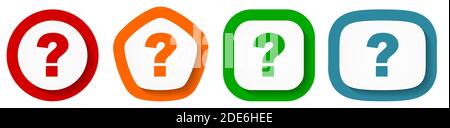 Set of flat design vector question icons, ask symbol illustration in eps 10 Stock Vector