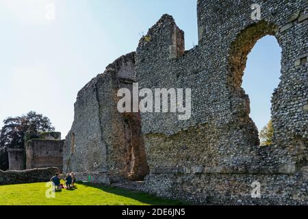 England, Hampshire, Bishop's Waltham, Ruins of Bishop's Waltham Palace Stock Photo