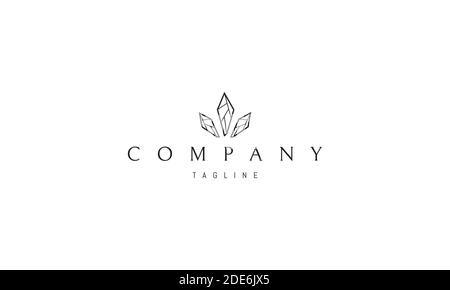 Vector logo on which an abstract image of three crystals in the form of leaves. Stock Vector