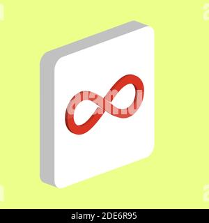 Infinity Simple vector icon. Illustration symbol design template for web mobile UI element. Perfect color isometric pictogram on 3d white square. Infi Stock Vector