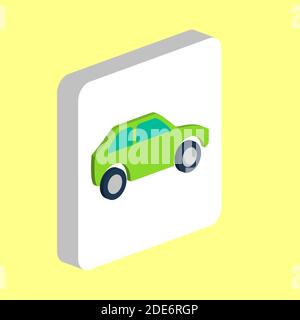 Car Simple vector icon. Illustration symbol design template for web mobile UI element. Perfect color isometric pictogram on 3d white square. Car icons Stock Vector