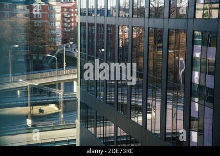 Stockholm - 02/07/2017: Central Station view from hotel window in winter Stock Photo