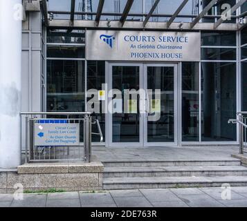 The Court Services of Ireland offices in Smithfield, Dublin, Ireland. Its primary functions are to manage the court services. Stock Photo