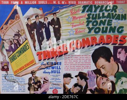 ROBERT TAYLOR MARGARET SULLAVAN FRANCHOT TONE and ROBERT YOUNG in THREE COMRADES 1938 director FRANK BORZAGE novel Erich Maria Remarque screenplay F. Scott Fitzgerald and Edward E. Paramore Jr producer Joseph L. Mankiewicz Metro Goldwyn Mayer Stock Photo