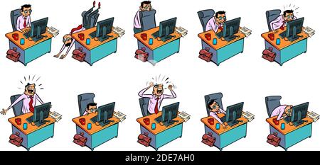 Set office work, businessman Stock Vector