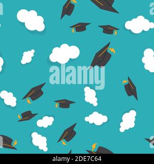 Graduarion Education Seamless Pattern Background. Vector Illustration EPS10 Stock Vector