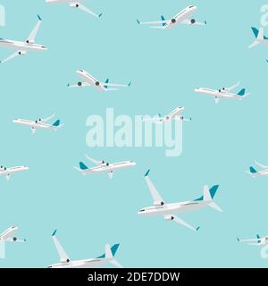 Flying airplane seamless pattern background. Vector Illustration EPS10 Stock Vector