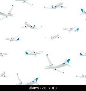 Flying airplane seamless pattern background. Vector Illustration EPS10 Stock Vector