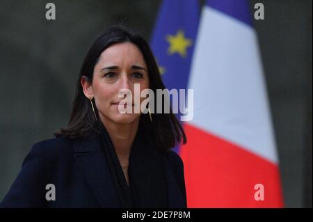 French Junior Minister attached to the Minister of Ecological and Inclusive Transition Brune Poirson leaving after the weekly cabinet meeting at the Elysee palace in Paris on January 9, 2019. Photo by Christian Liewig/ABACAPRESS.COM Stock Photo
