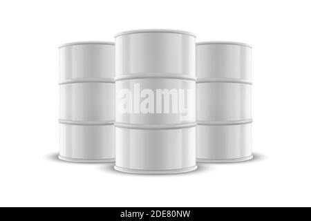 Download White Glossy Metal Barrel Mockup Template Stock Vector Image Art Alamy