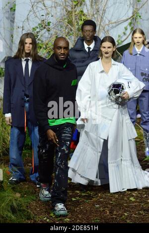 File photo dated June 20, 2019 of designer Virgil Abloh makes an appearance  on the runway during the Louis Vuitton Menswear Spring Summer 2020 show as  part of Paris Fashion Week in