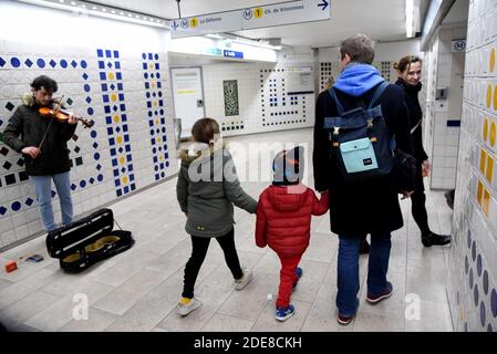 Children are seen in the Metro in Paris, France, January 20, 2019. Starting in September, Paris is making all public transit free for people under 11, including non-nationals. Preteens aren’t the only ones getting a bonus, either. All people with disabilities will get free public transit until the age of 20, while high school students between the ages of 14 and 18 will be entitled to a 50 percent tariff reduction. To make transit access for this group even easier, any 14- to 18-year-olds who buy a travel pass will also get a free bikeshare account as well. Photo by Alain Apaydin/ABACAPRESS.COM Stock Photo