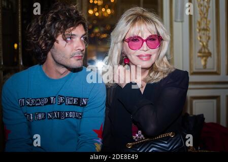 French singer and actress, Amanda Lear, poses before the Grimaldi show as part of Paris Haute Couture Fashion Week Spring/Summer 2019-2020 on January 21, 2019 in Paris, France. Photo by Julie Sebadelha/ABACAPRESS.COM Stock Photo