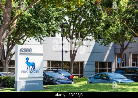 Sep 17, 2020 Fremont / CA / USA - Novo Nordisk headquarters in Silicon Valley; Novo Nordisk A/S is a Danish multinational pharmaceutical company Stock Photo