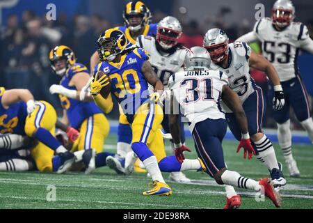 Todd Gurley II in action during the Super Bowl LIII at Mercedes