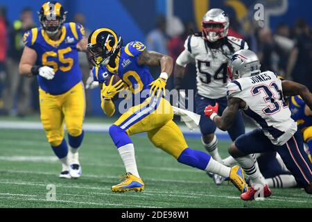 Todd Gurley II in action during the Super Bowl LIII at Mercedes-Benz  Stadium on February 3, 2019 in Atlanta, GA, USA. The New England Patriots  defeats the Los Angeles Rams 13 to