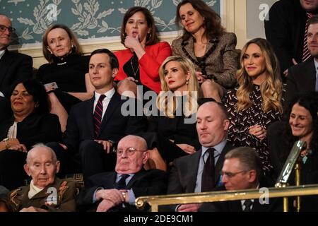 (L-R) Lara Trump, Eric Trump, Jared Kushner, Ivanka Trump, and Donald ...