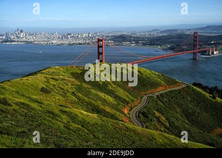 Views of the Golden Gate Bridge from Slacker Hill Stock Photo