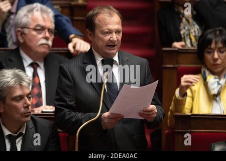 Member of parliamentary group 'Gauche Democrate et Republicaine' Stephane Peu attends a session of 'Questions to the Government' at the French National Assembly on February 20th, 2019 in Paris, France. Photo by David Niviere/ABACAPRESS.COM Stock Photo