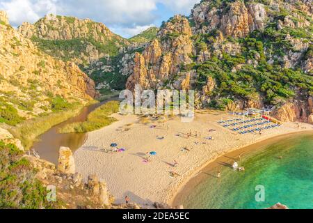 Beach Cala Li Cossi, beautiful bay at Costa Paradiso, Sardinia Stock ...