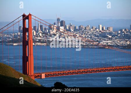Views of the Golden Gate Bridge from Slacker Hill Stock Photo