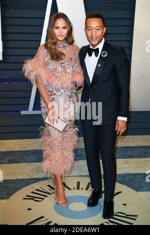 Chrissy Teigen and John Legend attending the 2019 Vanity Fair Oscar Party hosted by editor Radhika Jones held at the Wallis Annenberg Center for the Performing Arts on February 24, 2019 in Los Angeles, CA, USA. Photo by David Niviere/ABACAPRESS.COM Stock Photo