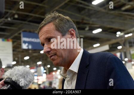 President of Debout la France Nicolas Dupont-Aignan visits the 56th International Agriculture Fair in Paris, France on February 26, 2019. Photo by Patrice Pierrot/Avenir Pictures/ABACAPRESS.COM Stock Photo