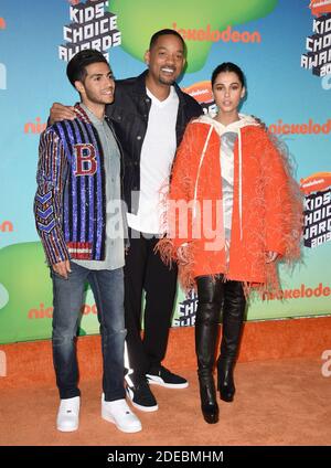 Naomi Scott, Mena Massoud and Will Smith attend Nickelodeon's 2019 Kids' Choice Awards at Galen Center on March 23, 2019 in Los Angeles, CA, USA. Photo by Lionel Hahn/ABACAPRESS.COM Stock Photo