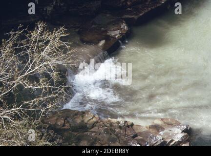 1970s Photo (1973) -  Outfall from the city of Niagara Falls sewage plant flows into the Niagara River below the falls Stock Photo